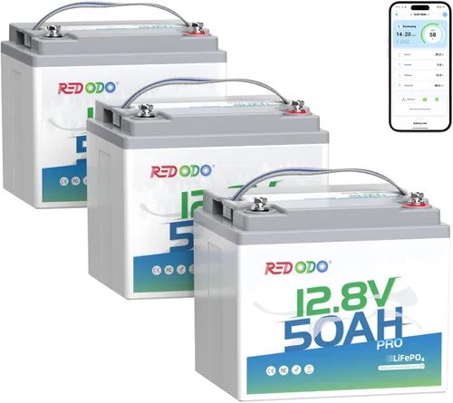 Vista 15 de Redodo Batería de litio Bluetooth inteligente de 12 V 50 Ah LiFePO4 para motor de arrastre, protección contra bajas temperaturas, vida útil de 10