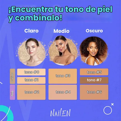 Vista 4 de Nailen Base de maquillaje compacta en polvo con acabado mate, control de brillo, cobertura completa, ideal para todo tipo de piel y aspecto de cara
