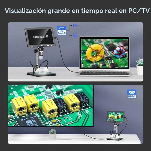 Vista 7 de Hayve 10,1" moneda entera de la visión del microscopio 2000X de la moneda