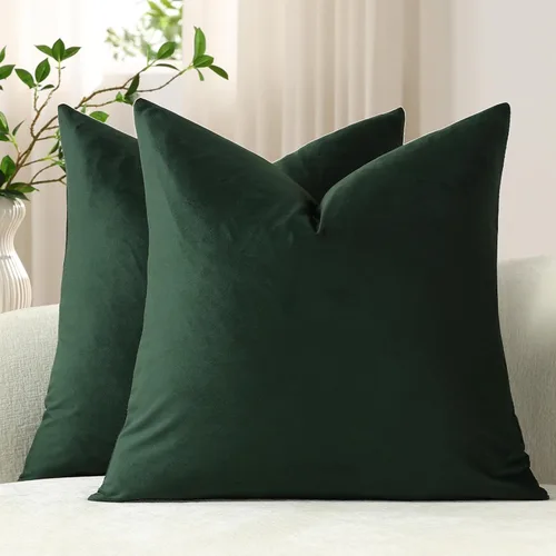 Vista 11 de Fundas de almohada de 16 x 16 pulgadas, color beige: paquete de 2 fundas de almohada decorativas de terciopelo suave y acogedoras para sofá, sala