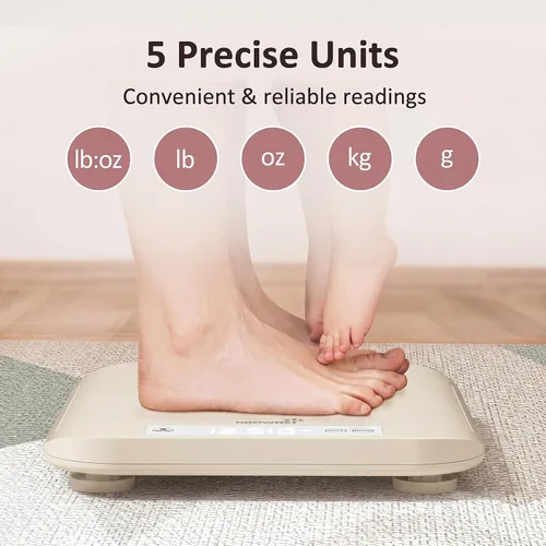 Vista 4 de GROWNSY Digital Baby Scale & Pet Scale Up to 330 lbs, Beige Accurate Weighing, 330 lb Capacity, Hold Function, 27" Height Measurement and
