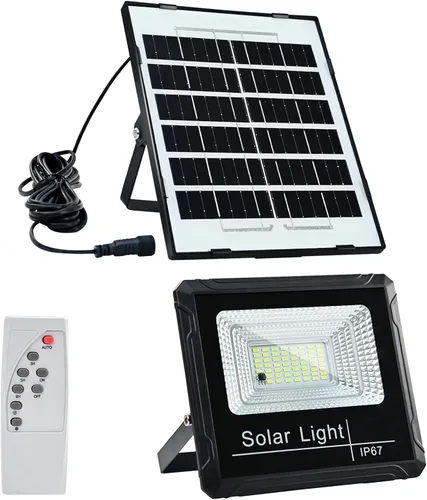 Vista 8 de Luces solares de 3000 lm para exteriores, luz con sensor de movimiento impermeable IP67 con batería de 4000 mAh, luz de seguridad solar LED