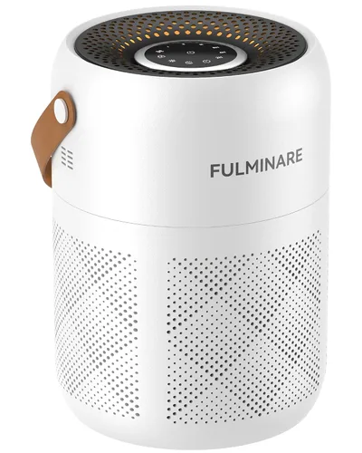 Vista 6 de FULMINARE Purificadores de aire para filtro de aire HEPA para el hogar, filtro de aire silencioso con luz nocturna, purificador de aire pequeño