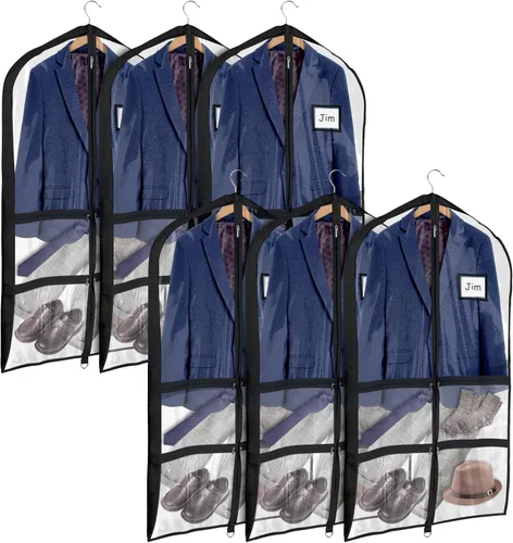 Vista 9 de Univivi Bolsas de PVC transparente para disfraz de baile, bolsa de ropa de 35 pulgadas para competiciones de baile, con 3 bolsillos separados