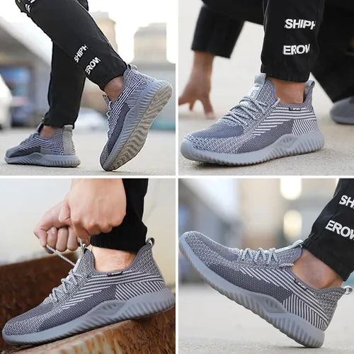 Vista 7 de Drecage Zapatos de seguridad con punta de acero para mujeres y hombres, zapatos de trabajo industriales y de construcción, a prueba de pinchazos