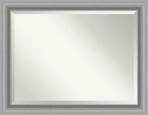 Vista 11 de Amanti Art Espejo de pared plateado de 26 x 22 pulgadas, espejo rectangular de baño de níquel pulido para decoración de pared, sala de estar, marco