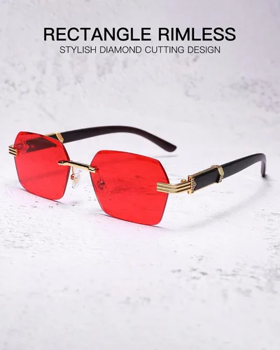 Vista 3 de Pro Acme Rimless Rectangle Sunglasses for Men Women Hexagon Shade Eyewear Frameless y2k Glasses
