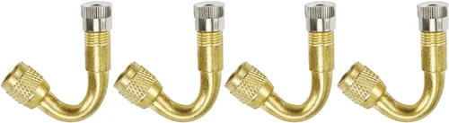 Vista 11 de Modengzhe 4 piezas de extensores de vástago de válvula de neumático de 90 grados H62, adaptadores de extensión de válvula de latón para neumáticos
