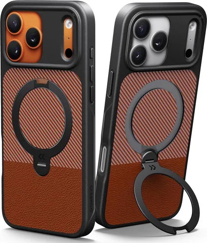 Vista 29 de CASEKOO Funda negra para iPhone 17 con soporte magnético giratorio de 360 grados