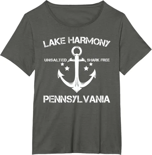 Vista 65 de Playera divertida de Lago Harmony Pennsylvania para acampada o pesca Negro