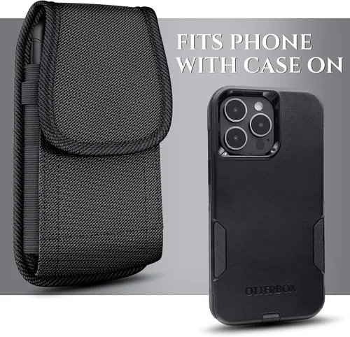 Vista 2 de PiTau - Funda para iPhone Plus, modelos Pro Max 17 16 15 14 13 12 11 Xs Max - Soporte de nailon resistente para cinturón de teléfono celular