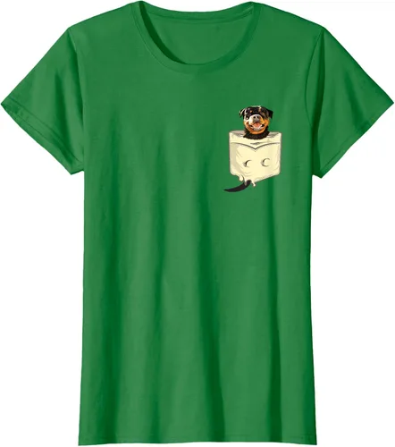 Vista 18 de Rottweiler In A Pocket - Camiseta de entrenamiento de cachorros para amantes de los perros, Negro