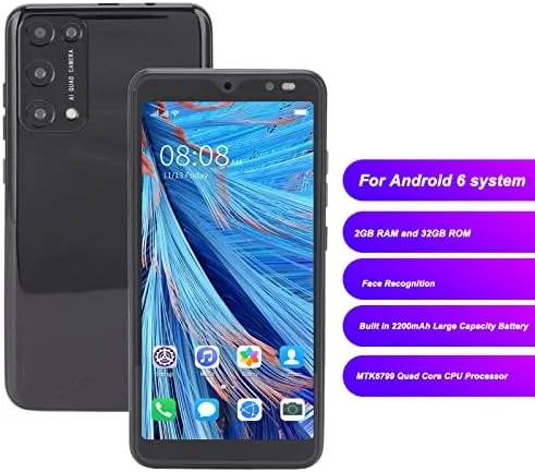 Vista 2 de ASHATA Teléfono celular Android desbloqueado, kit de teléfono inteligente de pantalla completa HD de 5.45 pulgadas, 2GB 32GB ROM Dual SIM Dual