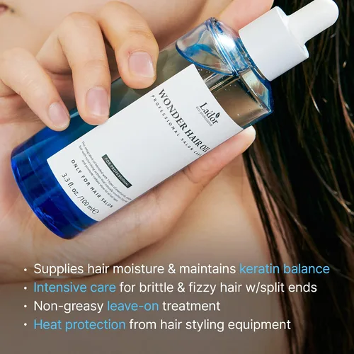 Vista 4 de LA'DOR LADOR Wonder - Aceite para el cabello, antiencrespamiento, sin enjuague, ligero y sin enjuague, aceite de aguacate y argán de escualano