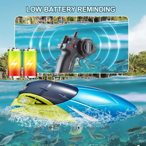 Vista 4 de 4DRC Barco a control remoto S4 para niños y adultos, 2 baterías modulares, 20+ MPH 2.4GHz barcos de carreras de alta velocidad para piscinas