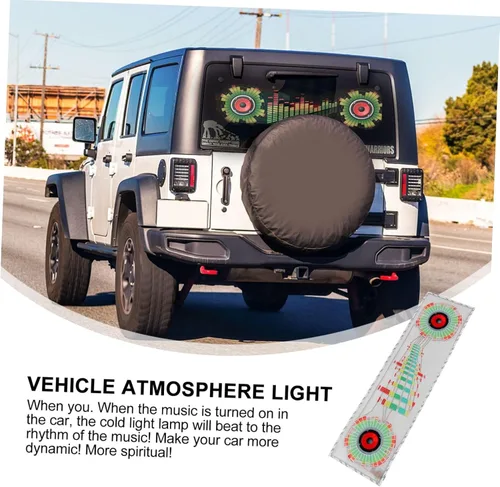 Vista 5 de Garneck Etiqueta engomada del coche activada por el ritmo de la música de 35 pulgadas, lámpara de ritmo de la música del sonido de la voz, luz LED