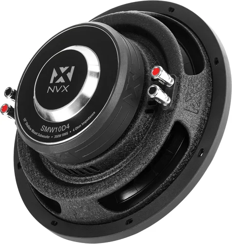 Vista 6 de NVX SMW10D4 700W Peak (350W RMS) Subwoofer dual de 4 ohmios de montaje superficial Serie S de 10 pulgadas