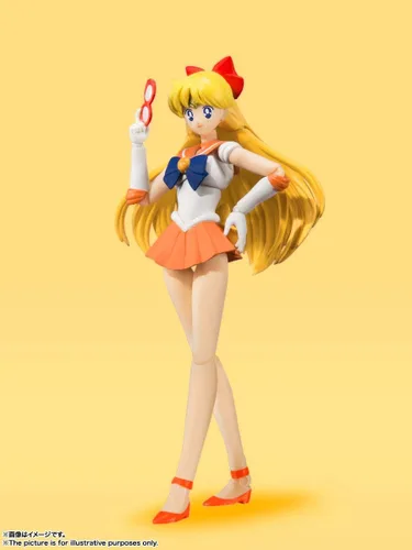 Vista 4 de S.H. Figuarts Sailor Moon Sailor Venus Animation Color Edition (versión de reventa), aprox. 5.5 pulgadas (5.512 in), PVC y ABS prepintada figura