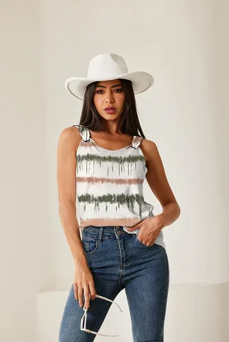 Vista 4 de Lindas camisetas de verano para mujer, estilo casual, sin mangas, ajuste holgado, cuello redondo, con anillo en O