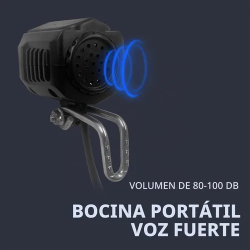 Vista 3 de Faro plegable para bicicleta eléctrica de montaña, conector macho de 3 pines, luz delantera de bicicleta de 36 V a 48 V, con 80-100 db, faros
