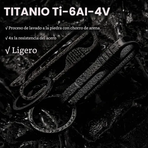 Vista 8 de KeyUnity KM03 Llavero de titanio clip para cinturón con llavero extraíble Negro