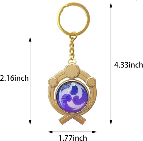 Vista 2 de KattyStory Genshin Impact Inazuma and Snezhnaya Vision - Llavero con diseño de personajes de juego, accesorios para colgar en el juego