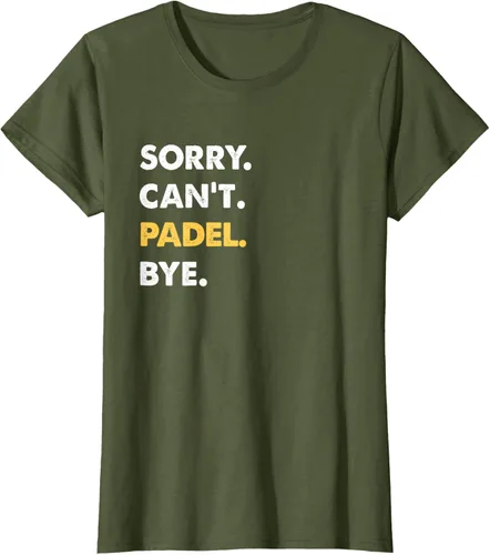 Vista 74 de Sorry Can't Padel Bye Funny Camiseta de Padel, Negro