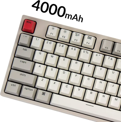 Vista 5 de Keychron Teclado mecánico con cable intercambiable en caliente C1 para diseño Mac, interruptor rojo mecánico Keychron cable USB tipo C teclas ABS