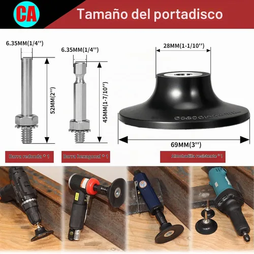 Vista 3 de 31 piezas disco de acondicionamiento de superficie de 3", discos de lijado de cambio rápido con soporte de vástago de 1/4" para amoladora