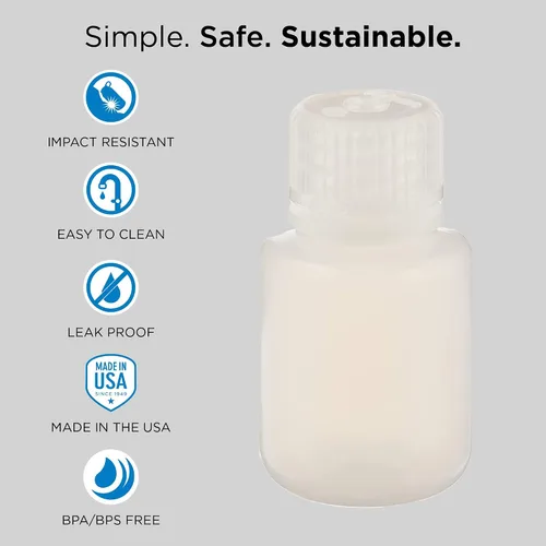 Vista 2 de Nalgene Envase redondo de boca estrecha HDPE, 8 onzas