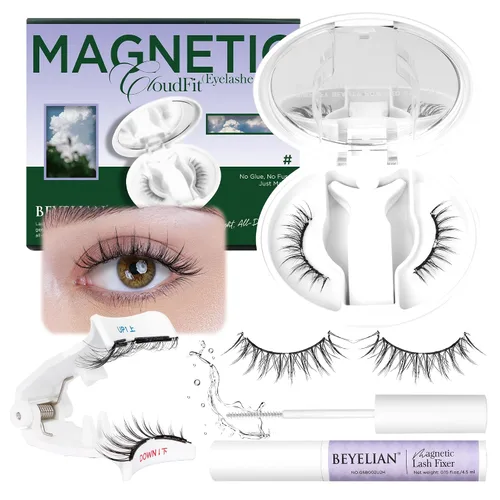 Vista 12 de BEYELIAN Pestañas magnéticas con aplicador, pestañas magnéticas suaves mejoradas, pestañas magnéticas portátiles, aspecto natural, reutilizables,