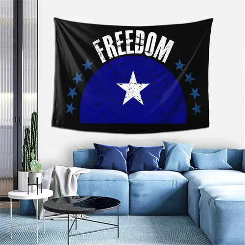 Vista 9 de LIFANGMI The Bonnie Blue Flag And Freedom Tapestry Wall Hanging 60x40 Inch Bedroom Living Room Dormitory Home Decoration Wall Tapestry