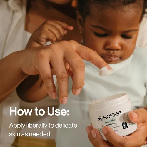 Vista 8 de The Honest Company Crema rica en piel sensible, manteca de karité, mezcla de bisabolol + extracto de raíz de jengibre, seguro para la piel sensible