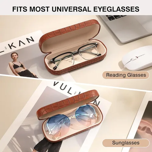 Vista 3 de Marvolia Estuche para gafas de sol, funda rígida grande de piel sintética para gafas de sol
