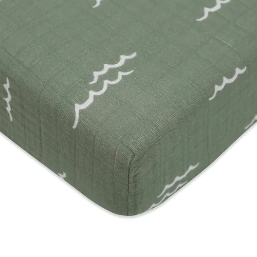 Vista 9 de Babyletto Sábanas para cuna 100% algodón orgánico, con certificado GOTS, ajustadas 360°, muselina ultra suave y transpirable - Beach Bum