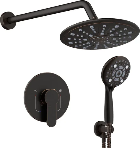 Vista 9 de SunCleanse - Cabezal de ducha negro de 8.5 pulgadas con sistema de ducha