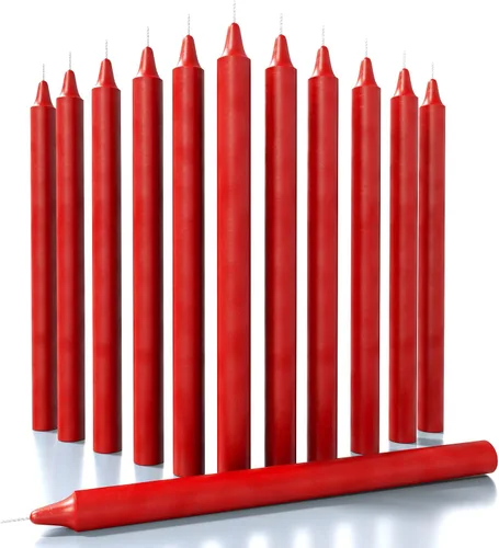 Vista 42 de CANDWAX Juego de 12 velas cónicas color naranja de 8 pulgadas, sin goteo, sin perfume, de larga duración, perfectas para fiesta de Halloween