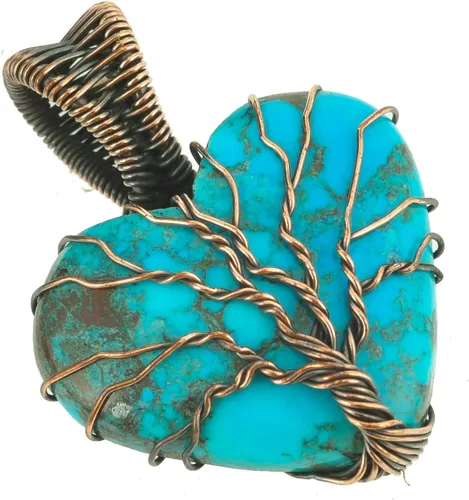 Vista 11 de Tree Of Life Natural Gemstone Pendant Copper Wire Wrapped Jewelry Necklace