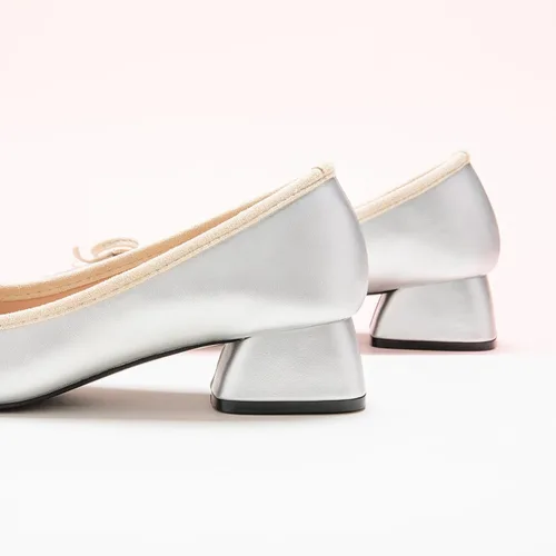 Vista 3 de C.Paravano Zapatos de tacón bajo con punta cuadrada para mujer Tacones gruesos con punta cerrada Zapatos de tacón bajo de cuero Zapatos de vestir