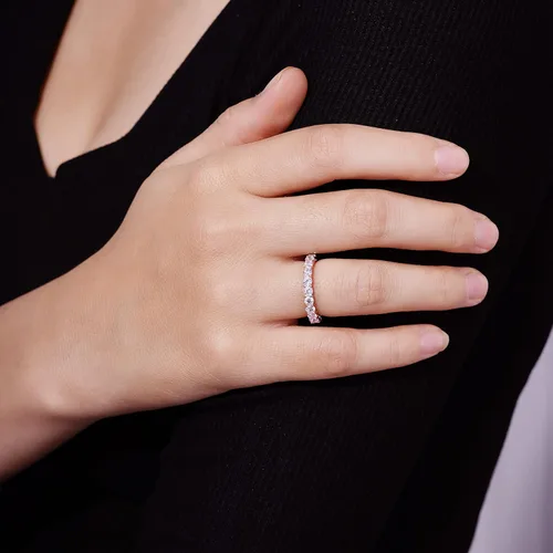 Vista 11 de Amazon Essentials Anillo de plata de ley chapada en platino o oro con circonita cúbica redonda de elementos infinitos