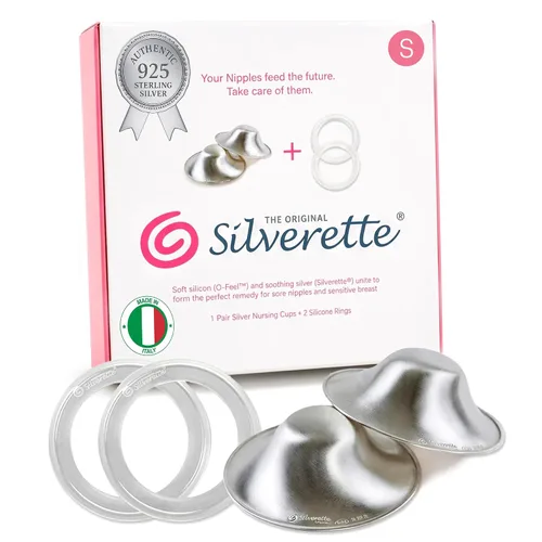 Vista 11 de SILVERETTE The Original - Tazas de lactancia plateadas, cubiertas de pezones para lactancia materna, protectores de pezones de plata 925 pura