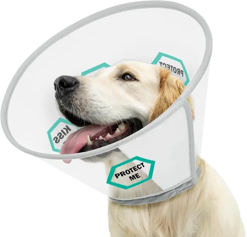 Vista 18 de Supet - Collar de cono para perro ajustable después de la cirugía, collar y cono de recuperación para mascotas cómodo y práctico, para perros