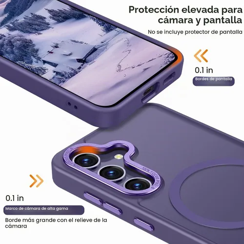 Vista 6 de Rayboen for Matte Magnetic Samsung S24+ Plus Case, Purple Púrpura magnético