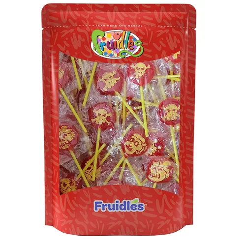 Vista 3 de Fruidles Pirates Tattoo Lollipop Suckers Candy, ideal para rellenos de bolsas de fiesta, envueltos individualmente (media libra)