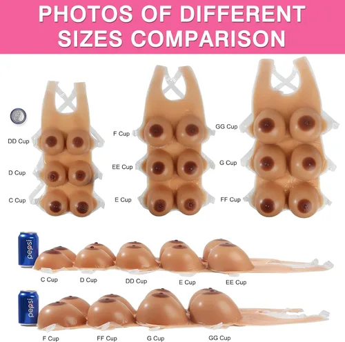 Vista 4 de Vollence Correa de silicona para pechos falsos para mastectomía crossdresser
