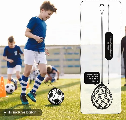Vista 2 de Soccer Kick Trainer 2 Psc with Return Net - Football Training Equipment for Boys & Girls - Practice Gear Compatible with Size 3 4 5 Balls