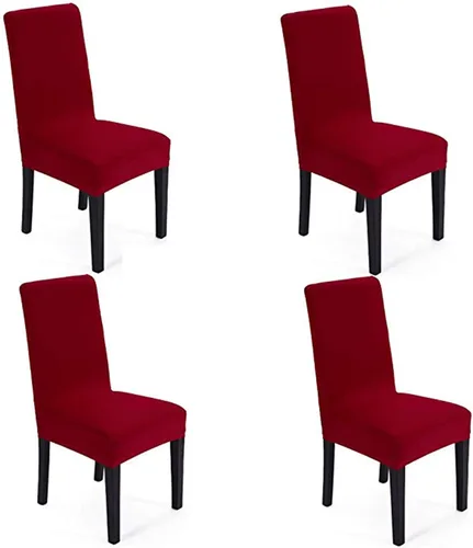 Vista 23 de Funda protectora de tela de elastano elástica extraíble y lavable para silla de comedor (color aguamarina, 6)
