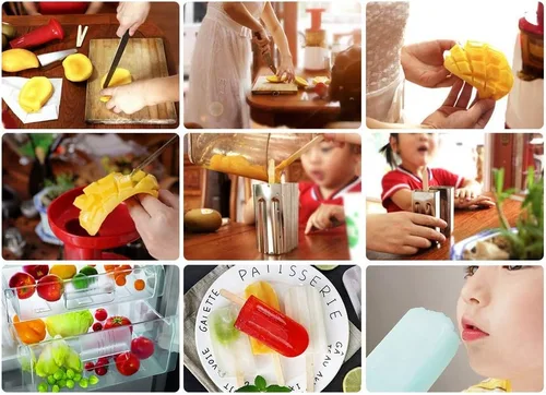 Vista 3 de 6PCS Stainless Steel Ice Lolly Mould, Fast Freezing Ice Cream Makers with Metal Stick Holder, Kitchen Tools