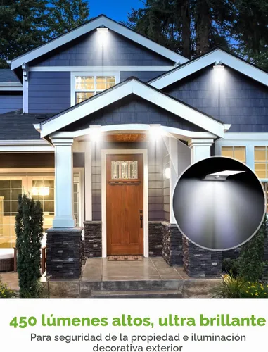 Vista 2 de InnoGear Luces solares de canalón para exteriores, 80 luces LED de montaje en pared con sensor de movimiento, 4 modos de funcionamiento