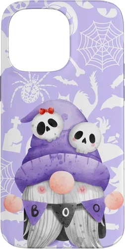 Vista 21 de iPhone 16 Boo Gnome Halloween Purple Spooky Creepy Cute Watercolor Case